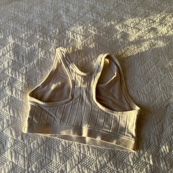 Cream Ribbed Crop Top - Picture 3 of 3
